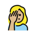 Woman Facepalming: Medium-light Skin Tone Emoji Copy Paste ― 🤦🏼‍♀ - openmoji