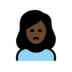 Woman Frowning: Dark Skin Tone Emoji Copy Paste ― 🙍🏿‍♀ - openmoji