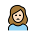 Woman Frowning: Light Skin Tone Emoji Copy Paste ― 🙍🏻‍♀ - openmoji
