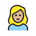 Woman Frowning: Medium-light Skin Tone Emoji Copy Paste ― 🙍🏼‍♀ - openmoji