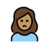 Woman Frowning: Medium Skin Tone Emoji Copy Paste ― 🙍🏽‍♀ - openmoji