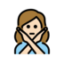 Woman Gesturing NO: Light Skin Tone Emoji Copy Paste ― 🙅🏻‍♀ - openmoji