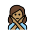 Woman Gesturing NO: Medium Skin Tone Emoji Copy Paste ― 🙅🏽‍♀ - openmoji