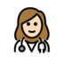 Woman Health Worker: Light Skin Tone Emoji Copy Paste ― 👩🏻‍⚕ - openmoji