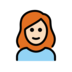 Woman: Light Skin Tone, Red Hair Emoji Copy Paste ― 👩🏻‍🦰 - openmoji