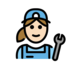 Woman Mechanic: Light Skin Tone Emoji Copy Paste ― 👩🏻‍🔧 - openmoji