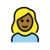 Woman: Medium-dark Skin Tone, Blond Hair Emoji Copy Paste ― 👱🏾‍♀ - openmoji