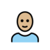 Woman: Medium-light Skin Tone, Bald Emoji Copy Paste ― 👩🏼‍🦲 - openmoji