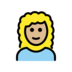 Woman: Medium-light Skin Tone, Curly Hair Emoji Copy Paste ― 👩🏼‍🦱 - openmoji