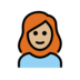 Woman: Medium-light Skin Tone, Red Hair Emoji Copy Paste ― 👩🏼‍🦰 - openmoji