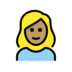 Woman: Medium Skin Tone, Blond Hair Emoji Copy Paste ― 👱🏽‍♀ - openmoji