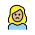Woman Pouting: Medium-light Skin Tone Emoji Copy Paste ― 🙎🏼‍♀ - openmoji