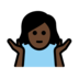 Woman Shrugging: Dark Skin Tone Emoji Copy Paste ― 🤷🏿‍♀ - openmoji