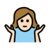 Woman Shrugging: Light Skin Tone Emoji Copy Paste ― 🤷🏻‍♀ - openmoji