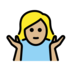 Woman Shrugging: Medium-light Skin Tone Emoji Copy Paste ― 🤷🏼‍♀ - openmoji