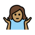 Woman Shrugging: Medium Skin Tone Emoji Copy Paste ― 🤷🏽‍♀ - openmoji