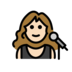 Woman Singer: Light Skin Tone Emoji Copy Paste ― 👩🏻‍🎤 - openmoji