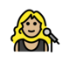Woman Singer: Medium-light Skin Tone Emoji Copy Paste ― 👩🏼‍🎤 - openmoji