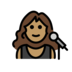 Woman Singer: Medium Skin Tone Emoji Copy Paste ― 👩🏽‍🎤 - openmoji
