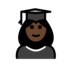 Woman Student: Dark Skin Tone Emoji Copy Paste ― 👩🏿‍🎓 - openmoji