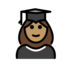 Woman Student: Medium Skin Tone Emoji Copy Paste ― 👩🏽‍🎓 - openmoji