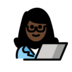 Woman Technologist: Dark Skin Tone Emoji Copy Paste ― 👩🏿‍💻 - openmoji