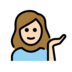 Woman Tipping Hand: Light Skin Tone Emoji Copy Paste ― 💁🏻‍♀ - openmoji