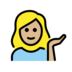 Woman Tipping Hand: Medium-light Skin Tone Emoji Copy Paste ― 💁🏼‍♀ - openmoji