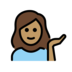 Woman Tipping Hand: Medium Skin Tone Emoji Copy Paste ― 💁🏽‍♀ - openmoji