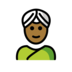 Woman Wearing Turban: Medium-dark Skin Tone Emoji Copy Paste ― 👳🏾‍♀ - openmoji