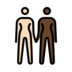 Women Holding Hands: Light Skin Tone, Dark Skin Tone Emoji Copy Paste ― 👩🏻‍🤝‍👩🏿 - openmoji
