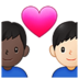 Couple With Heart: Man, Man, Dark Skin Tone, Light Skin Tone Emoji Copy Paste ― 👨🏿‍❤️‍👨🏻 - samsung