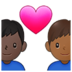 Couple With Heart: Man, Man, Dark Skin Tone, Medium-dark Skin Tone Emoji Copy Paste ― 👨🏿‍❤️‍👨🏾 - samsung