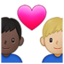 Couple With Heart: Man, Man, Dark Skin Tone, Medium-light Skin Tone Emoji Copy Paste ― 👨🏿‍❤️‍👨🏼 - samsung