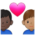Couple With Heart: Man, Man, Dark Skin Tone, Medium Skin Tone Emoji Copy Paste ― 👨🏿‍❤️‍👨🏽 - samsung
