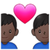 Couple With Heart: Man, Man, Dark Skin Tone Emoji Copy Paste ― 👨🏿‍❤️‍👨🏿 - samsung