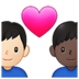 Couple With Heart: Man, Man, Light Skin Tone, Dark Skin Tone Emoji Copy Paste ― 👨🏻‍❤️‍👨🏿 - samsung