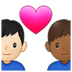 Couple With Heart: Man, Man, Light Skin Tone, Medium-dark Skin Tone Emoji Copy Paste ― 👨🏻‍❤️‍👨🏾 - samsung