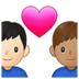 Couple With Heart: Man, Man, Light Skin Tone, Medium Skin Tone Emoji Copy Paste ― 👨🏻‍❤️‍👨🏽 - samsung