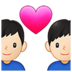 Couple With Heart: Man, Man, Light Skin Tone Emoji Copy Paste ― 👨🏻‍❤️‍👨🏻 - samsung