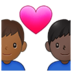 Couple With Heart: Man, Man, Medium-dark Skin Tone, Dark Skin Tone Emoji Copy Paste ― 👨🏾‍❤️‍👨🏿 - samsung