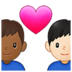 Couple With Heart: Man, Man, Medium-dark Skin Tone, Light Skin Tone Emoji Copy Paste ― 👨🏾‍❤️‍👨🏻 - samsung