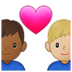 Couple With Heart: Man, Man, Medium-dark Skin Tone, Medium-light Skin Tone Emoji Copy Paste ― 👨🏾‍❤️‍👨🏼 - samsung