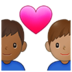 Couple With Heart: Man, Man, Medium-dark Skin Tone, Medium Skin Tone Emoji Copy Paste ― 👨🏾‍❤️‍👨🏽 - samsung