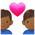 Couple With Heart: Man, Man, Medium-dark Skin Tone Emoji Copy Paste ― 👨🏾‍❤️‍👨🏾 - samsung