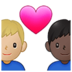 Couple With Heart: Man, Man, Medium-light Skin Tone, Dark Skin Tone Emoji Copy Paste ― 👨🏼‍❤️‍👨🏿 - samsung