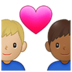 Couple With Heart: Man, Man, Medium-light Skin Tone, Medium-dark Skin Tone Emoji Copy Paste ― 👨🏼‍❤️‍👨🏾 - samsung
