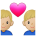 Couple With Heart: Man, Man, Medium-light Skin Tone Emoji Copy Paste ― 👨🏼‍❤️‍👨🏼 - samsung