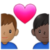 Couple With Heart: Man, Man, Medium Skin Tone, Dark Skin Tone Emoji Copy Paste ― 👨🏽‍❤️‍👨🏿 - samsung