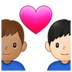 Couple With Heart: Man, Man, Medium Skin Tone, Light Skin Tone Emoji Copy Paste ― 👨🏽‍❤️‍👨🏻 - samsung